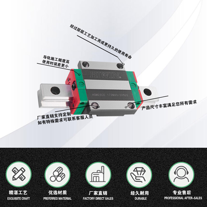 。HIWIN台湾上银直线导轨滑块滑轨滑台高精度重负荷RGH/W全系列进