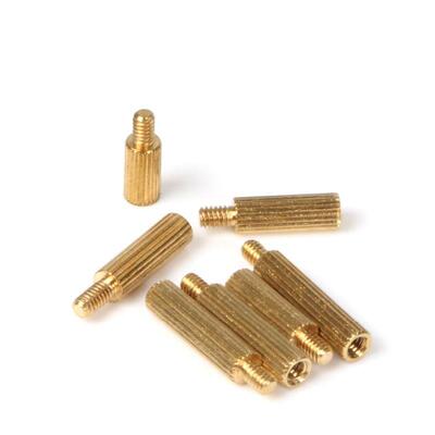M2+3+4单通/双通滚花铜柱单头隔离柱PC板支撑柱 *3x4x5x6x11x40mm
