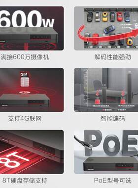 海康网络监控硬盘录像机nvr高清主机DS-7804 7808N-Q1/8P/4G