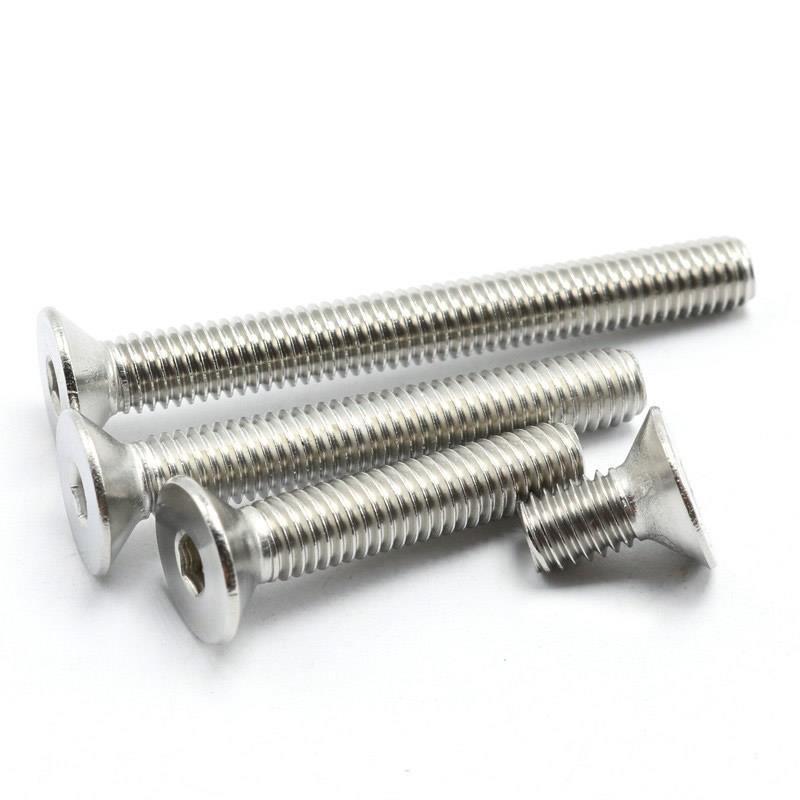 6mm 304不锈钢沉头内六角螺丝平头螺钉M6*8x12x14x22x25x35x60x80