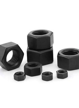 8级黑色六角螺母螺帽大M2M3M4M5M6M8M10M12M16M20M30M36M45M48M60