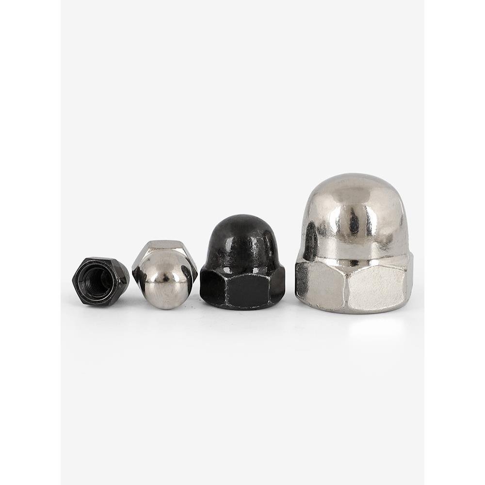 镀镍盖型螺母盖形装饰帽圆形球头盖帽黑色螺丝帽M3M4M5M6M8M10M12