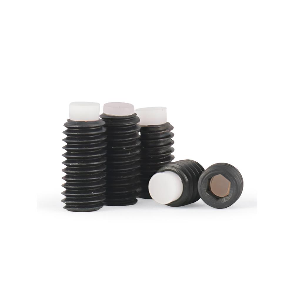 12.9级高强度内六角机米缓冲螺丝尼龙胶头紧定柱塞顶丝POM3M4M5M6