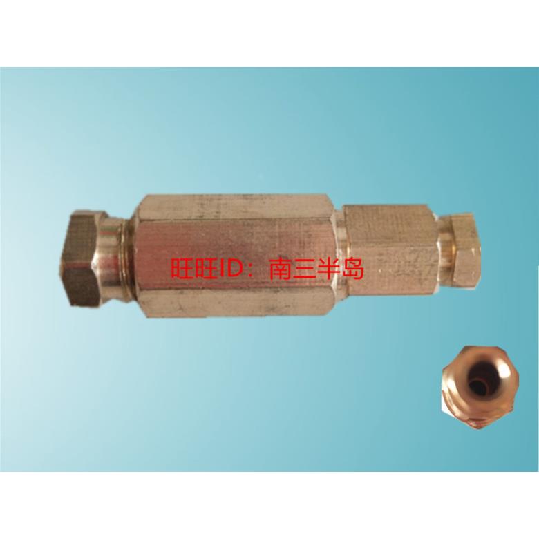 双通二通铜对管接头油管接头尼龙管卡套二通双通接头8MM6MM铜接头