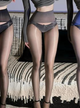 极光丝滑油亮360无缝丝袜性感黑丝无痕超薄脚尖透明连裤袜情调