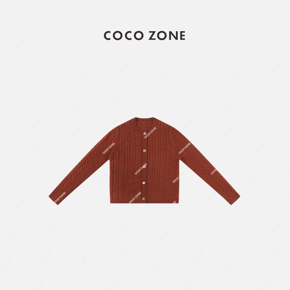 COCO ZONE 刘11 秋冬扣针织开衫时尚外套/毛织背心女23C19749