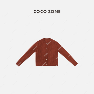 ZONE 外套 刘11 时尚 毛织背心女23C19749 秋冬扣针织开衫 COCO