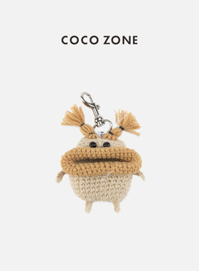 COCO ZONE 刘11 设计感编织拼色香肠嘴公仔耳机包挂件CC2D2585