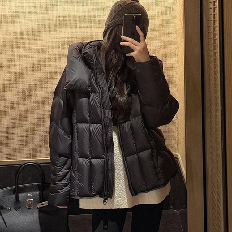 COCO ZONE 刘 一一 “冬日来信”90白鹅绒连帽鹅绒服 CD2A2720