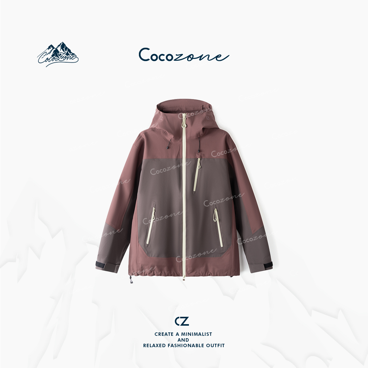 COCO ZONE 刘一一 登峰立领简约撞色经典时尚百搭女款冲锋衣外套