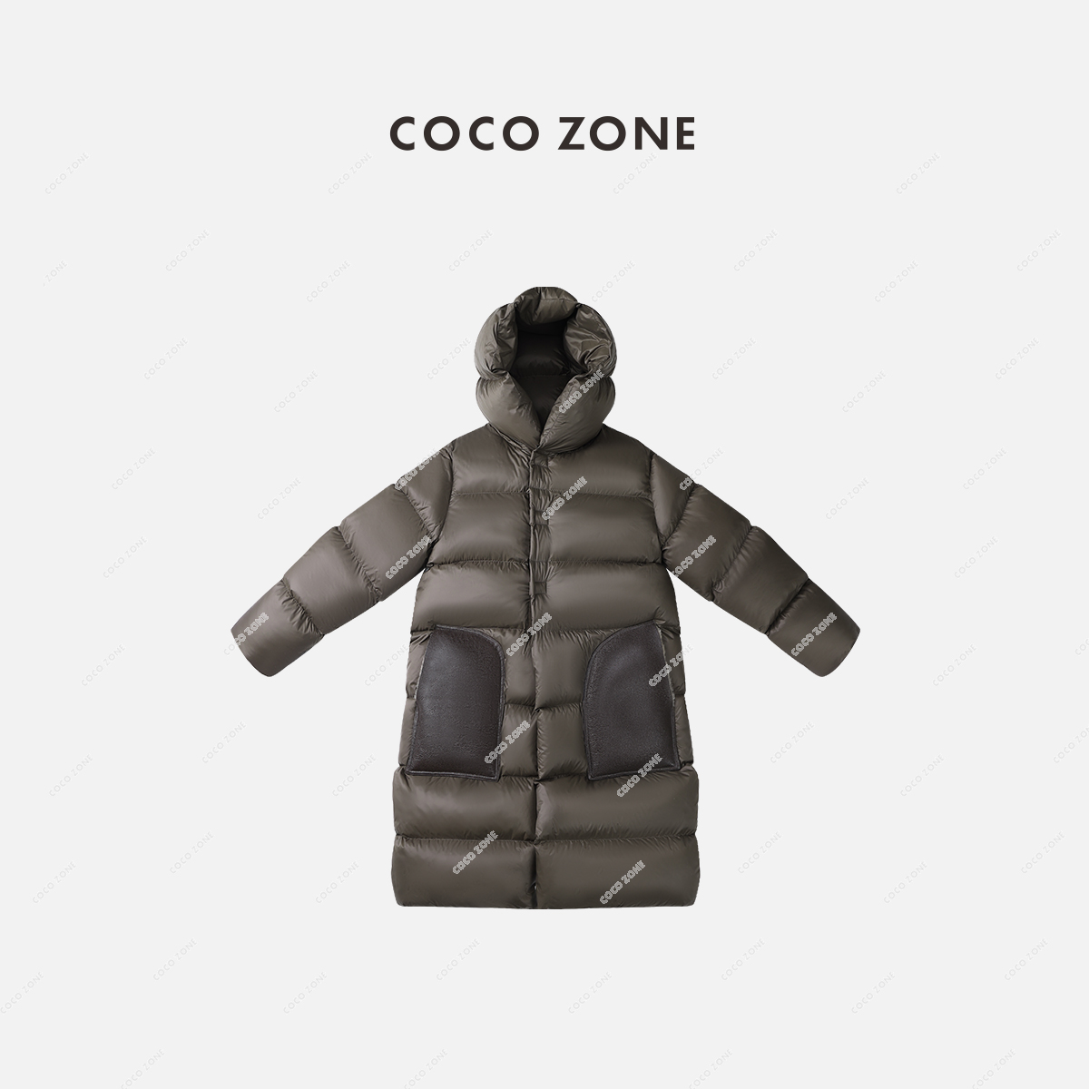 刘一一&COCO ZONE 2025“冰岛冬日”90鹅绒保暖连帽中长款羽绒服