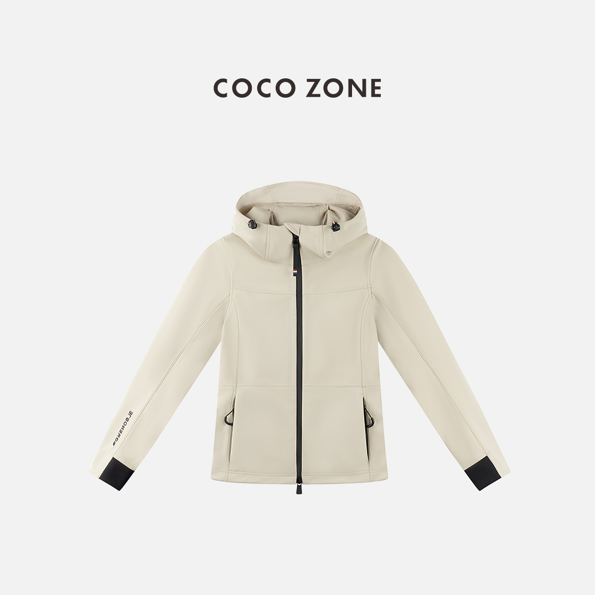 COCO ZONE 刘一一 纯色连帽外套简约休闲女通勤显瘦开衫CC2C1799