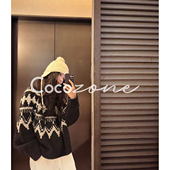 ZONE 刘11 CD毛衣 COCO 羊毛混纺密集提花毛织上衣 CD2A3002