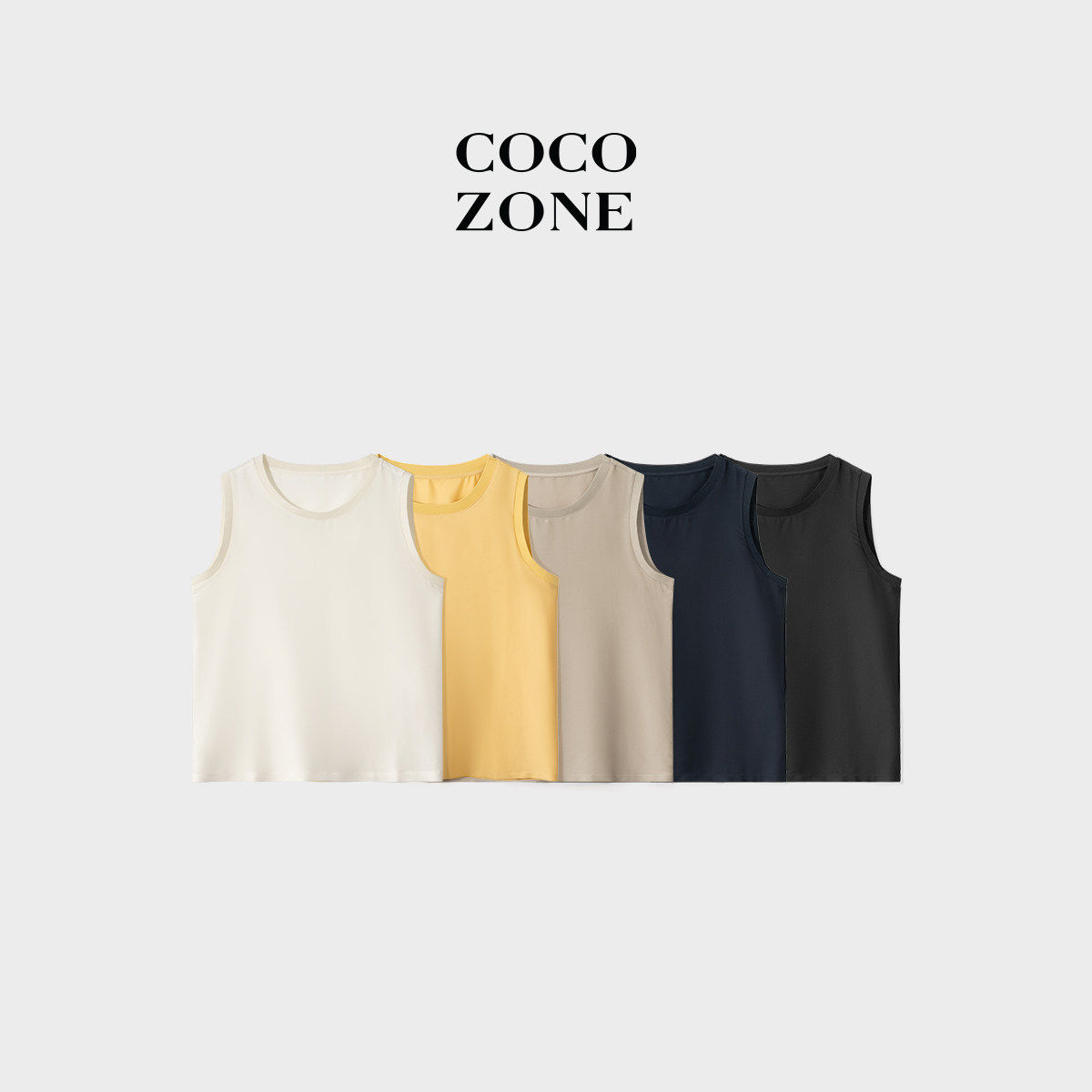 COCO ZONE刘一一启程邂逅桑蚕丝混纺纯色圆领无袖背心CF2B0967