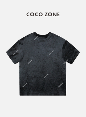 刘11&COCO ZONE高级感丝绒圆领短袖修身显瘦T恤上衣24C10147