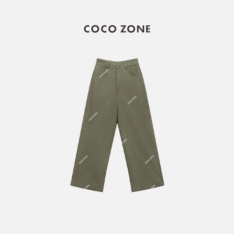 COCOZONE纯色简约通勤直筒裤