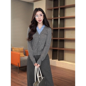 100绵羊毛假两件针织衫 COCO CD1A0026 Rosy氛围 春季 ZONE 刘一一