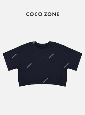 COCO ZONE  刘一一 新款春夏短款圆领纯色休闲短袖T恤 23C18178