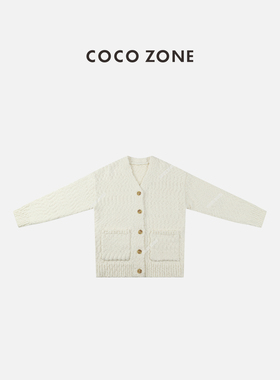 COCO ZONE 刘一一 春秋简约风V领针织开衫设计感长袖时尚百搭毛衣