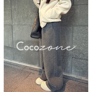 ZONE 抽绳纯色直筒阔腿休闲裤 刘 华夫格 CD1A1718 一一 COCO