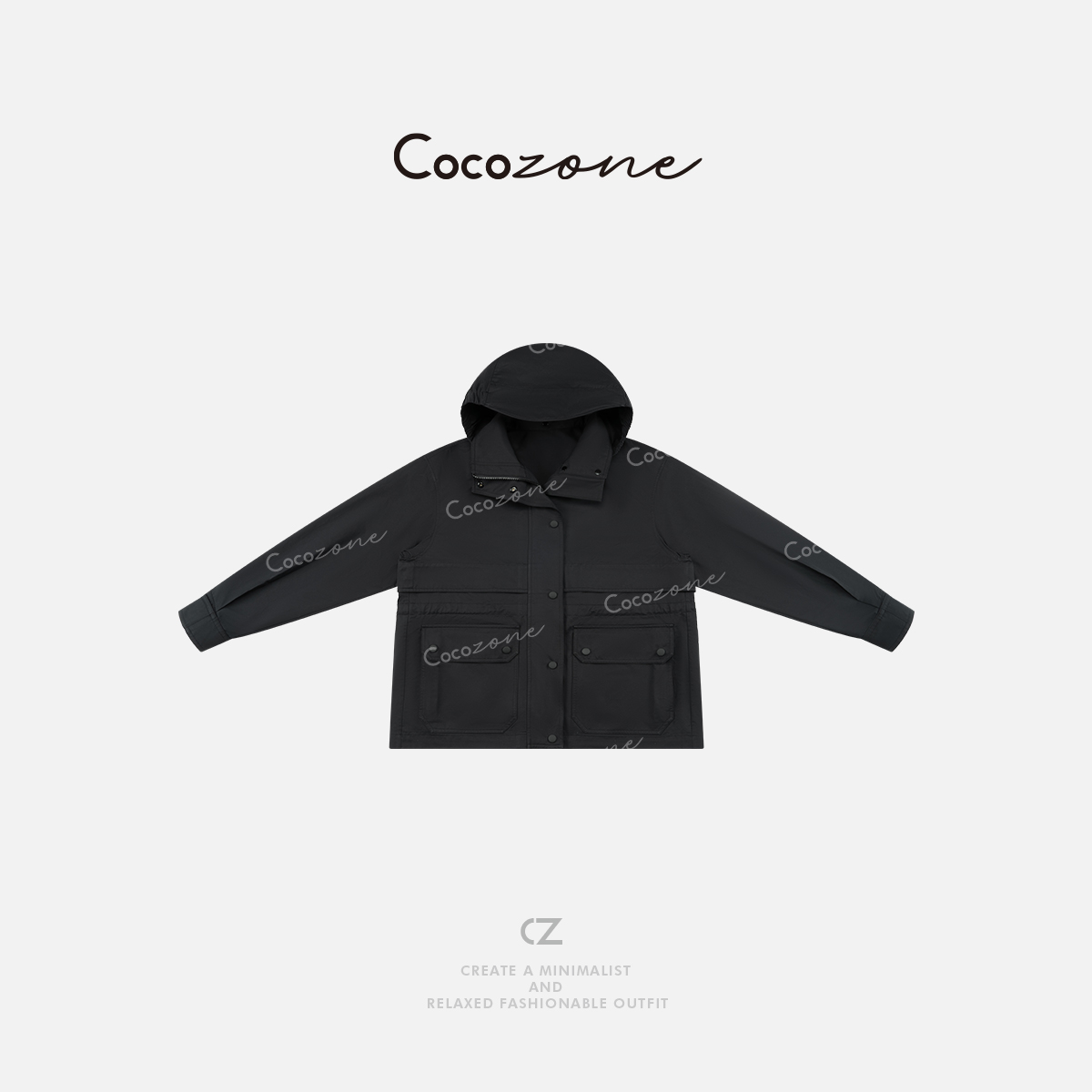 COCO ZONE 刘112025春季新款收腰显瘦连帽女式外套CD1A0446