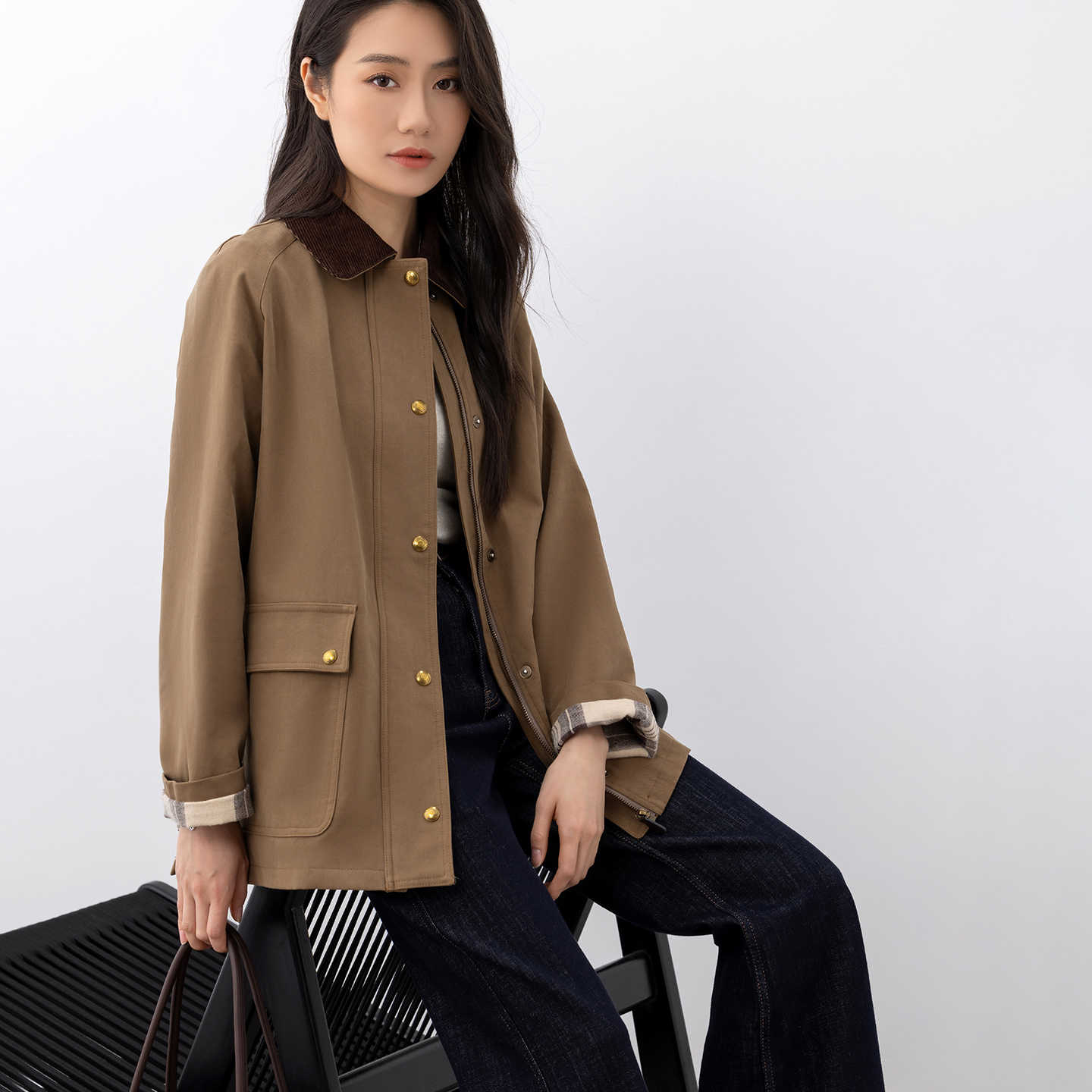 COCO ZONE 刘11【100棉】复古工装街头潮流元素外套 CD1A1145