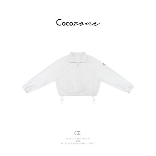 COCO ZONE刘11 春季上新半拉链简约女式休闲立领卫衣ACD2A0198
