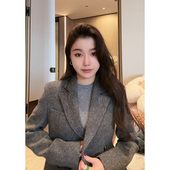 ZONE 刘11 时尚 COCO 翻领双排扣外套百搭长袖 女士上衣CC2D2378