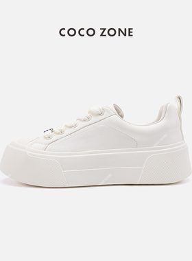 COCO ZONE刘一一 新款厚底增高时尚休闲鞋通勤百搭小白鞋CC2A0417