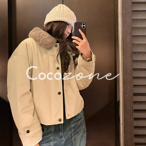 COCO ZONE 刘 一一 “白巧”90鹅绒单排扣翻领鹅绒服CD2A3164