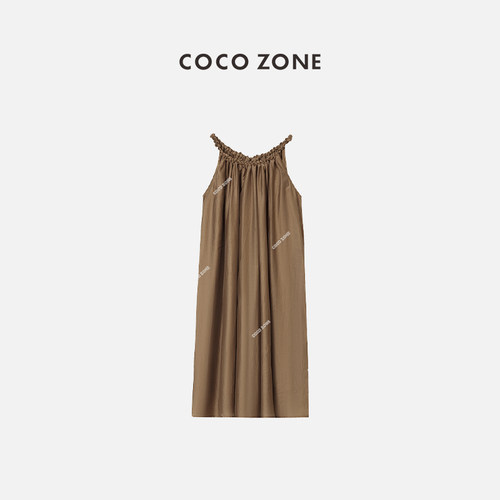 COCOZONE高级感纯色吊带裙
