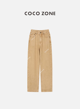COCO ZONE 牛仔九分裤纯色洗水复古感通勤风裤子 23C18940