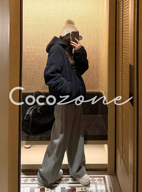 COCO ZONE 刘 一一 “蓝奥”90鹅绒连帽单排扣鹅绒服 CD2A3103