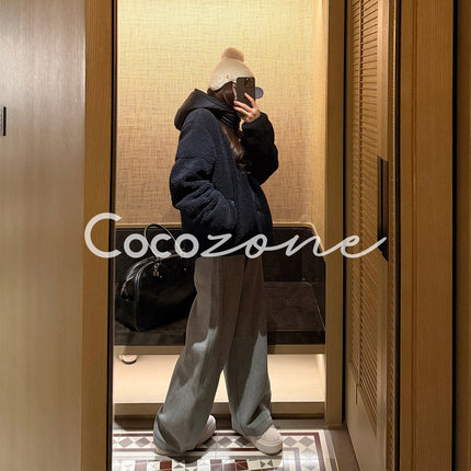 COCO ZONE 刘 一一 “蓝奥”90鹅绒连帽单排扣鹅绒服 CD2A3103