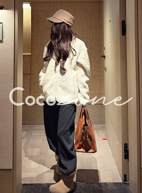 COCO ZONE 刘 一一”白雪公主“小立领编织织带软糯外套CD2A2946