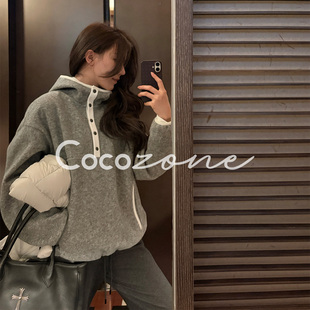 ZONE 羊毛混纺连帽套头卫衣 刘 温度卫衣 CD1A1802 一一 COCO