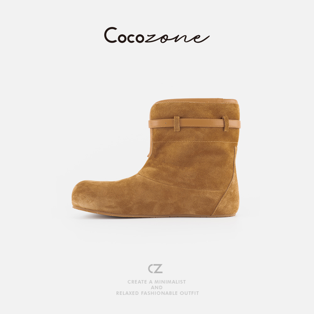 COCO ZONE 刘11 复古毛绒拉链温暖舒适感靴子 CD2A2611