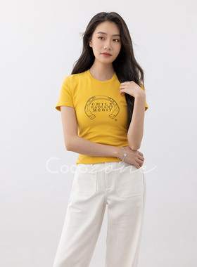 COCO ZONE 刘一一 圆领简约精致感街头风圆领短袖T恤 CD2A1478