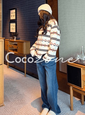 COCO ZONE 刘 一一 “鹅绒牛仔”夹层鹅绒舒适牛仔裤 CD2A3075