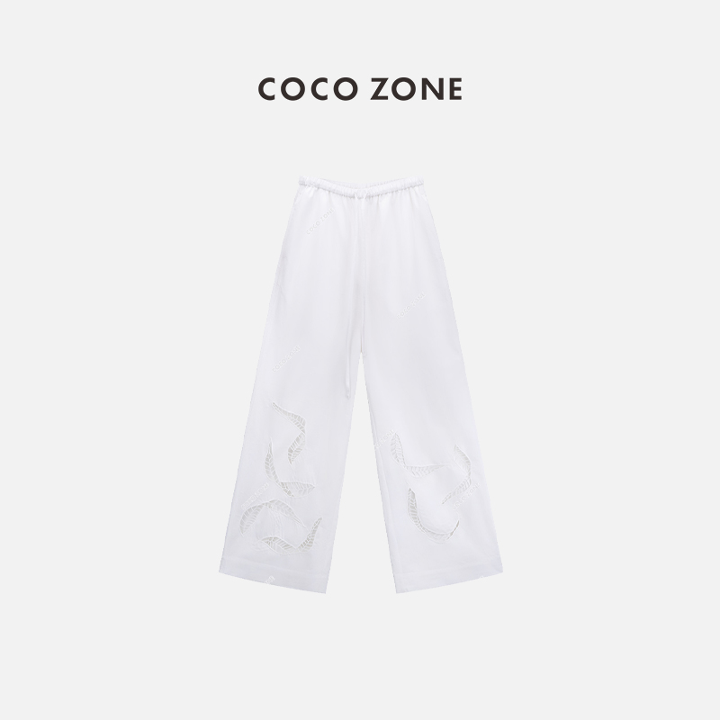 白色休闲裤COCOZONE高级感
