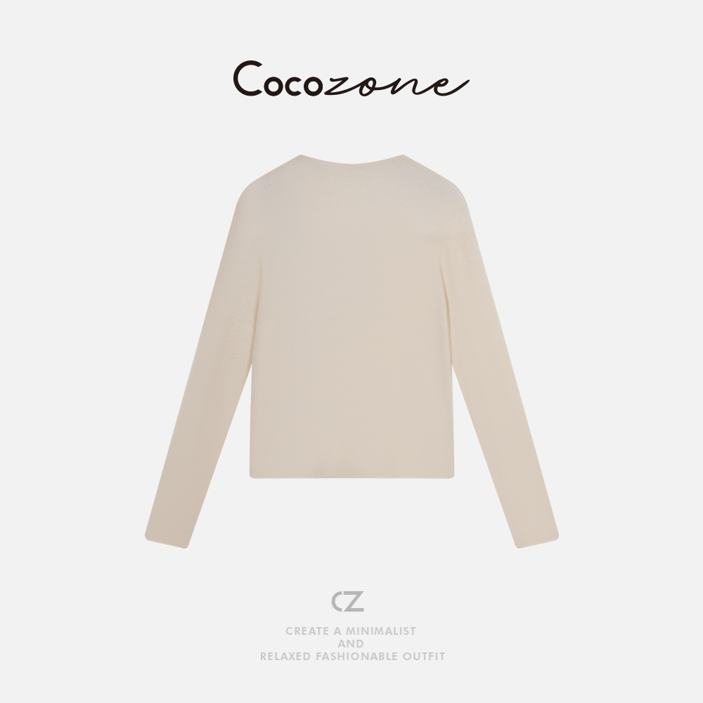 COCO ZONE 刘11 100山羊绒暖冬宽松圆领毛织上衣内搭打底衫女
