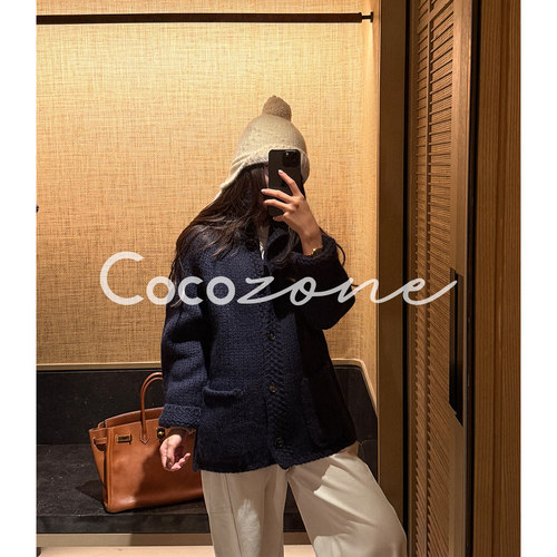 COCO ZONE 刘 一一 【100羊毛】立领单排扣毛织上衣 CD2A2691