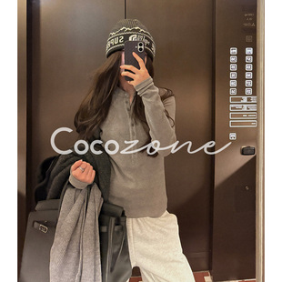 一一 扣子打底 亨利领基础款 COCO T恤 刘 长袖 CD1A1783 ZONE