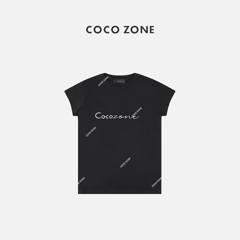 刘一一&COCO ZONE美式高街复古圆领字母甜酷风短袖T恤23C30323
