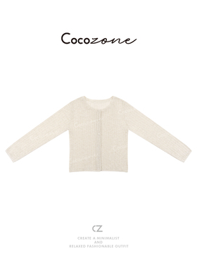 COCO ZONE刘一一 圆领单排扣法式优雅简约毛织上衣 CD2A1204