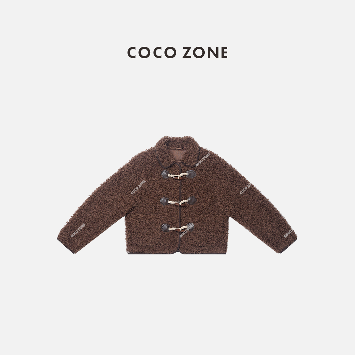 COCOZONE刘一一小绵羊春秋季慵懒风牛角扣设计感短外套女CC2D2813