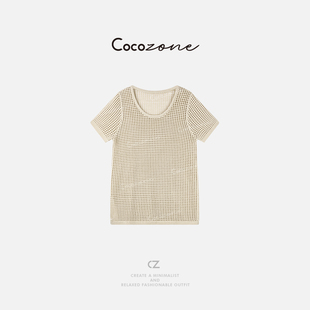 ZONE 镂空圆领毛针织衫 刘一一 薄款 CD1A0705 亚麻混纺 COCO