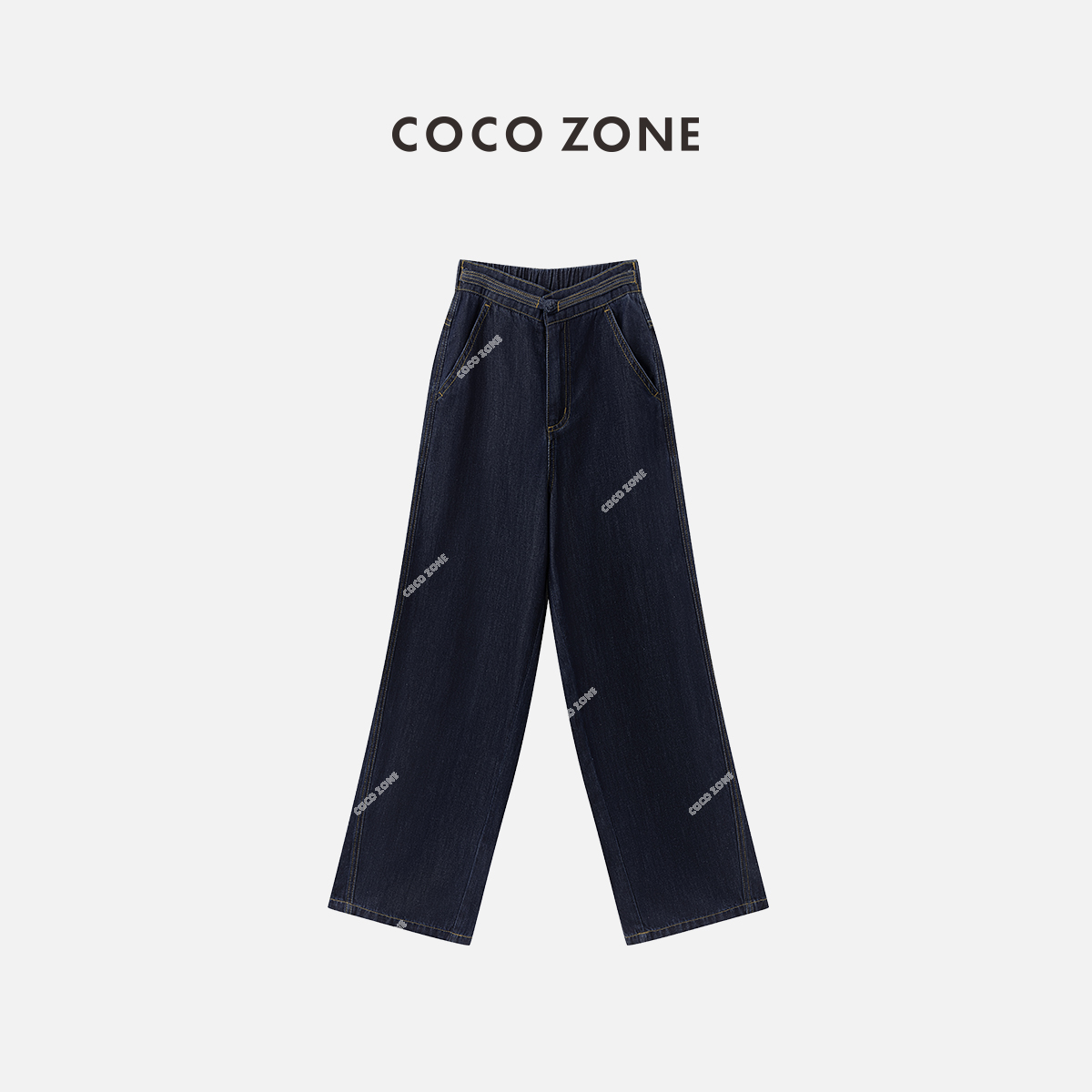 COCO ZONE 刘11 夏季薄款直筒牛仔裤时尚休闲阔腿裤CC2B0909