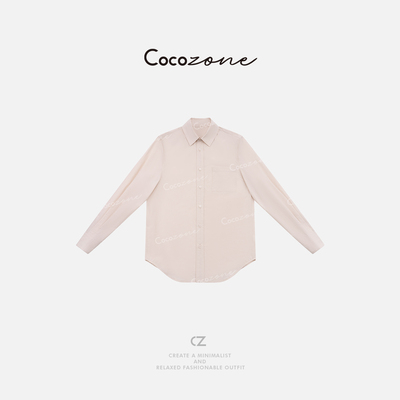 COCO ZONE 刘一一【100棉】叠穿层次感简约利落翻领衬衫 CD1A1068