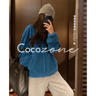 定染摇粒 COCO 一一 刘 翻领大口袋拉链撞色外套CD1A1836 ZONE